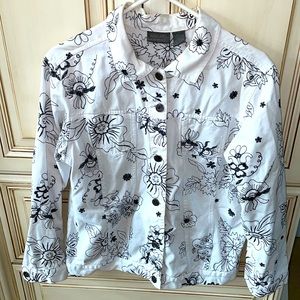 Chicos Additions Jean Jacket size 2 L